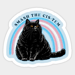 Smash The Cis-tem Cat Sticker